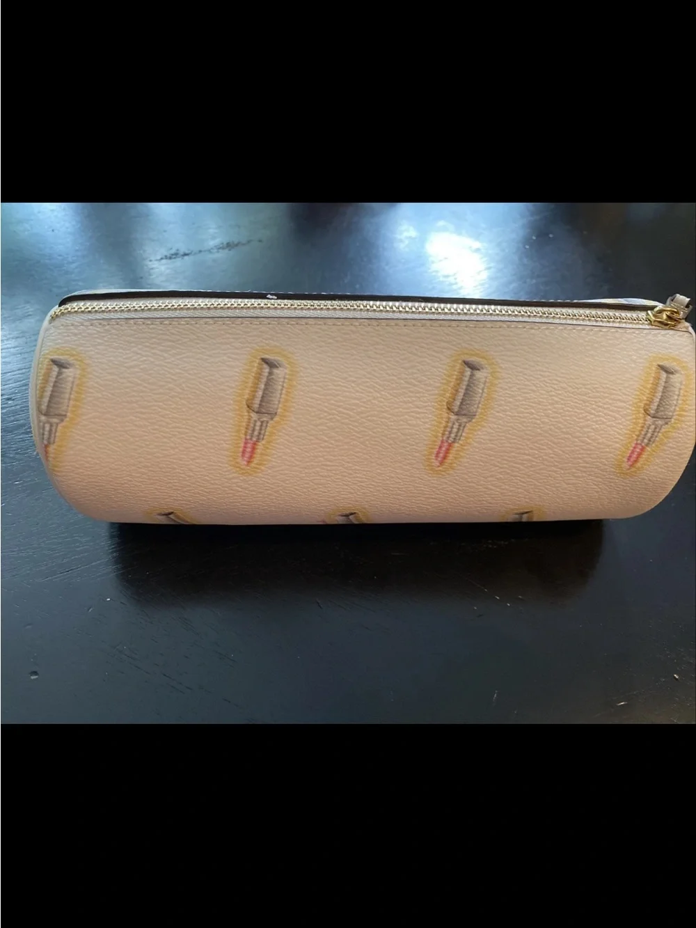Coach Cream Lipstick Print Makeup Bag